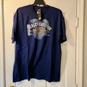 Harley Davidson 100% Cotton Navy s/s T-shirt from Orlando Harley.  Size XXL  NWT